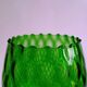 Vintage Green Glass Footed Vase