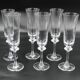 6 flûtes à champagne modèle Saumur cristal Daum France H = 21.5 cm