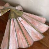 Pairs of brass and glass wall lights
