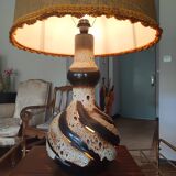 large ceramic lamp from the 70s with retro lighting