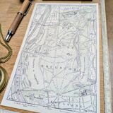 Bois de Boulogne, old map, printed in 1914.