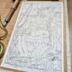 Bois de Boulogne, old map, printed in 1914.