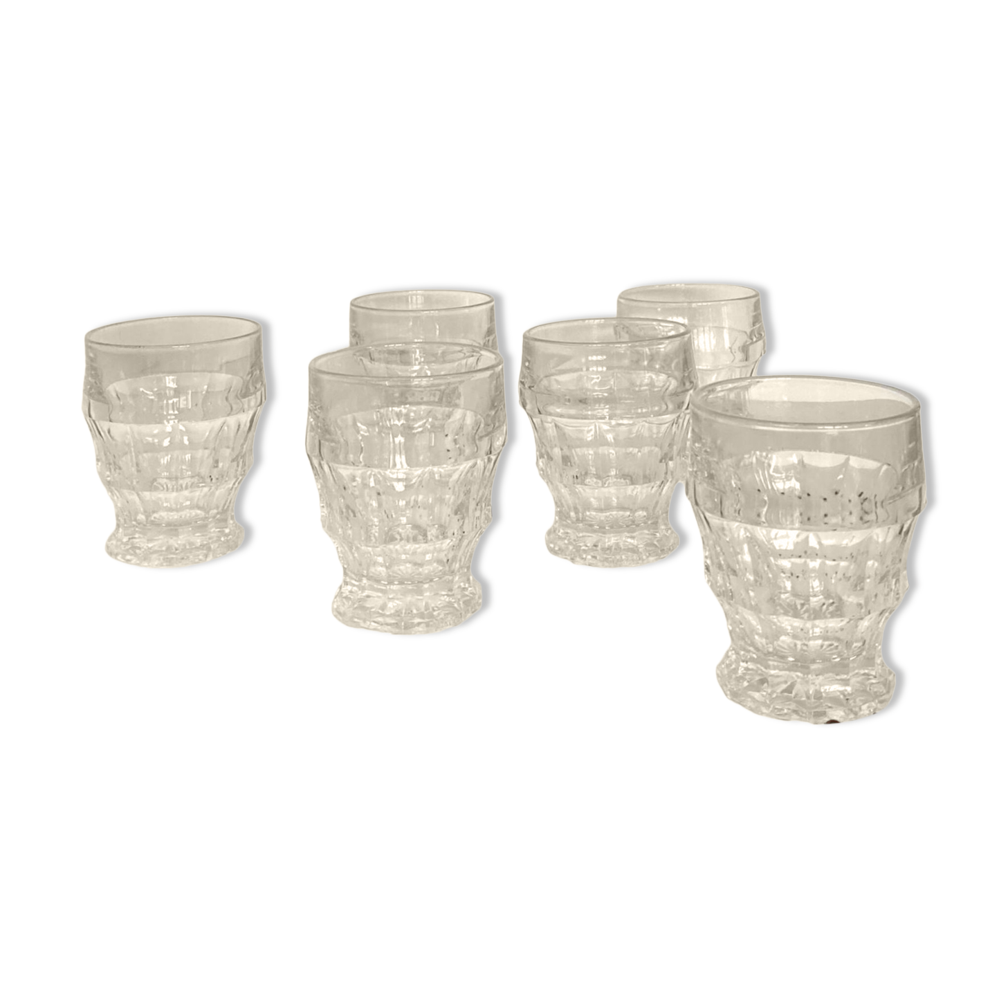 Set of 6 old bistro glasses, tableware