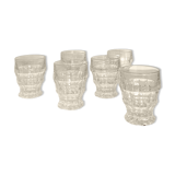 Set of 6 old bistro glasses, tableware