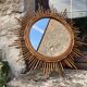 Miroir soleil en rotin vintage