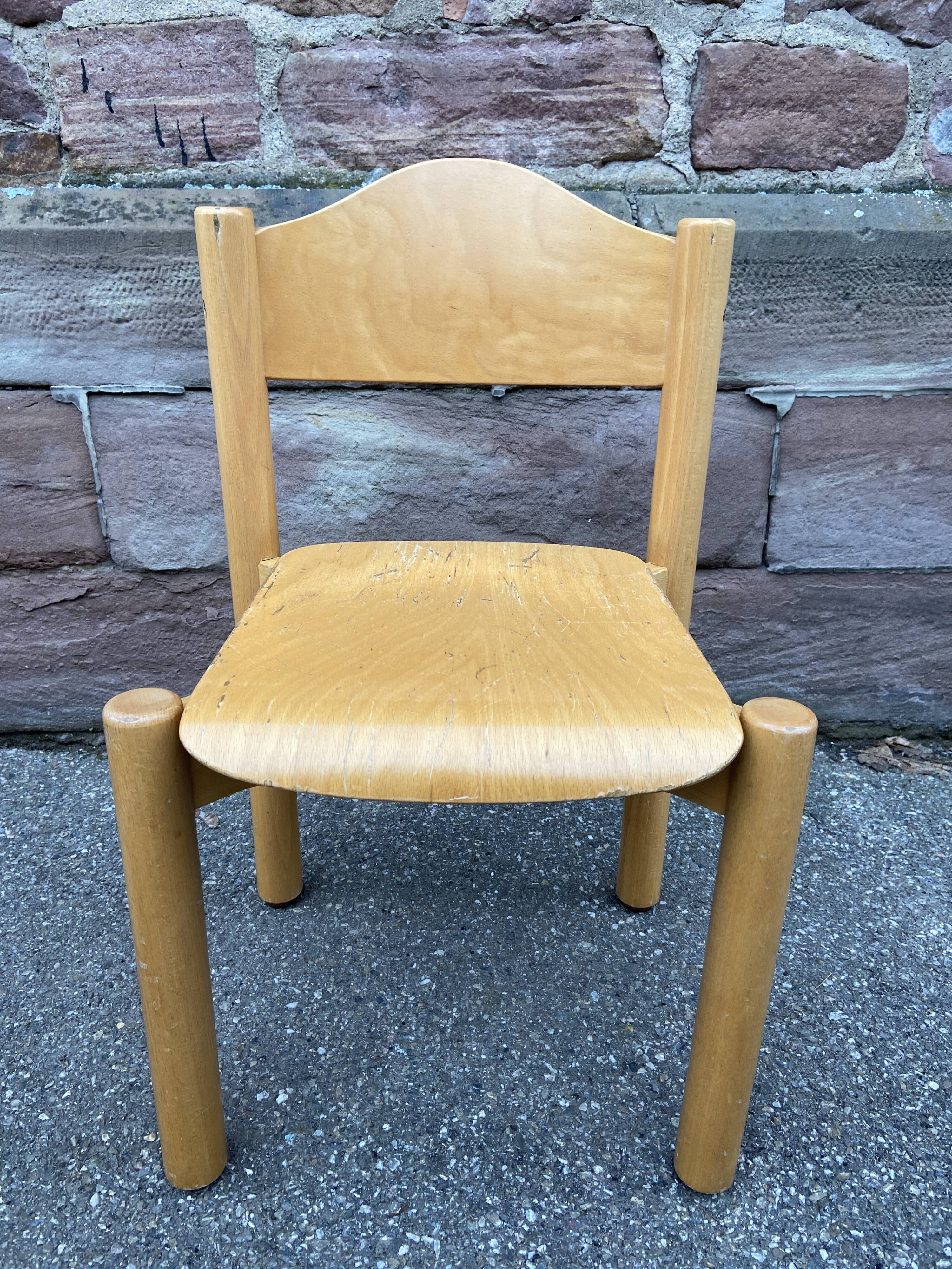 Chair school school child wood design 80 German Design signed Hiller