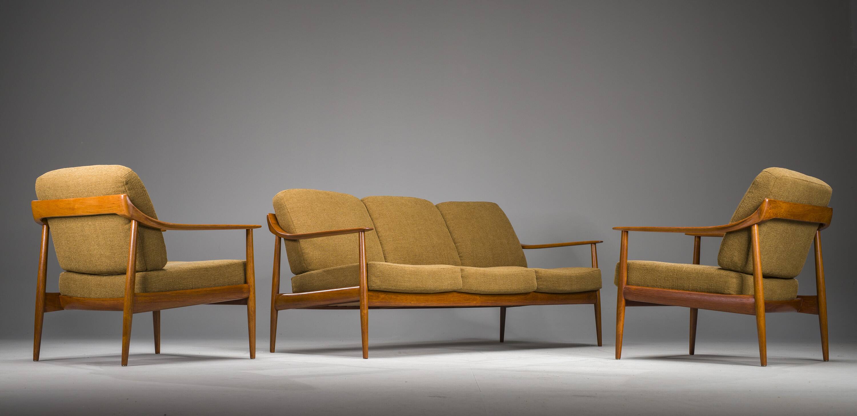 Mid-Century Lounge Chairs and 3-Seater Sofa by Walter Knoll Antimott, 1960