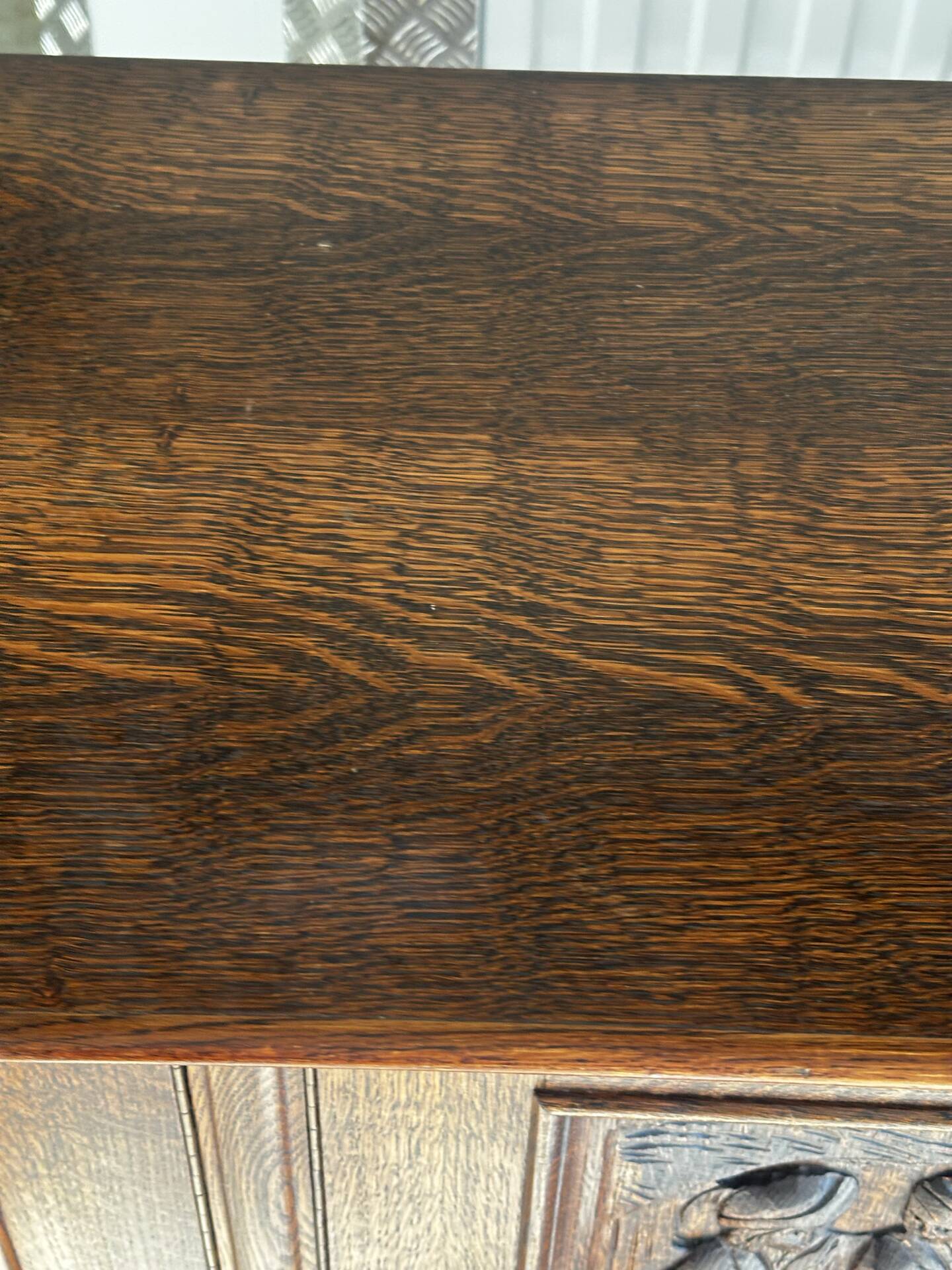 Large carved oak buffet in neo-Renaissance style, mid-20th century.