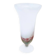 Trumpet vase on a stand in blown glass.