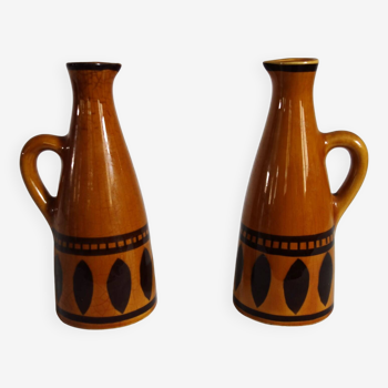 2 Longchamp glazed ceramic pitchers from the 70s