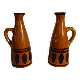 2 Longchamp glazed ceramic pitchers from the 70s