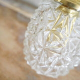 Carved glass wall lamp