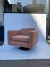 1970s Swivel Cube Armchair Chrome Peach Boucle Vintage Midcentury