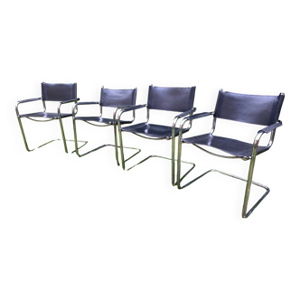 Lot 4 chaises modernistes style MG5 Matteo Grassi vers 1980