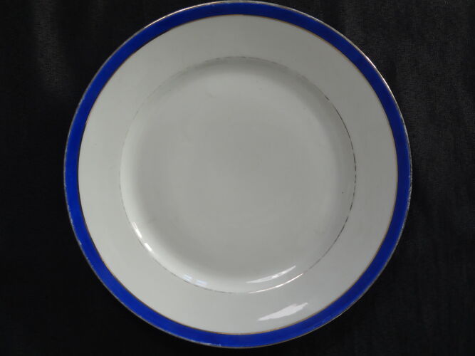 11 assiettes à dessert en porcelaine de Limoges, Bleu de Four, ø 23,5 cm