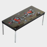 Vintage Adri Belgique ceramic nesting tables mimiset: 1 coffee table and 2 sidetables, 1960s