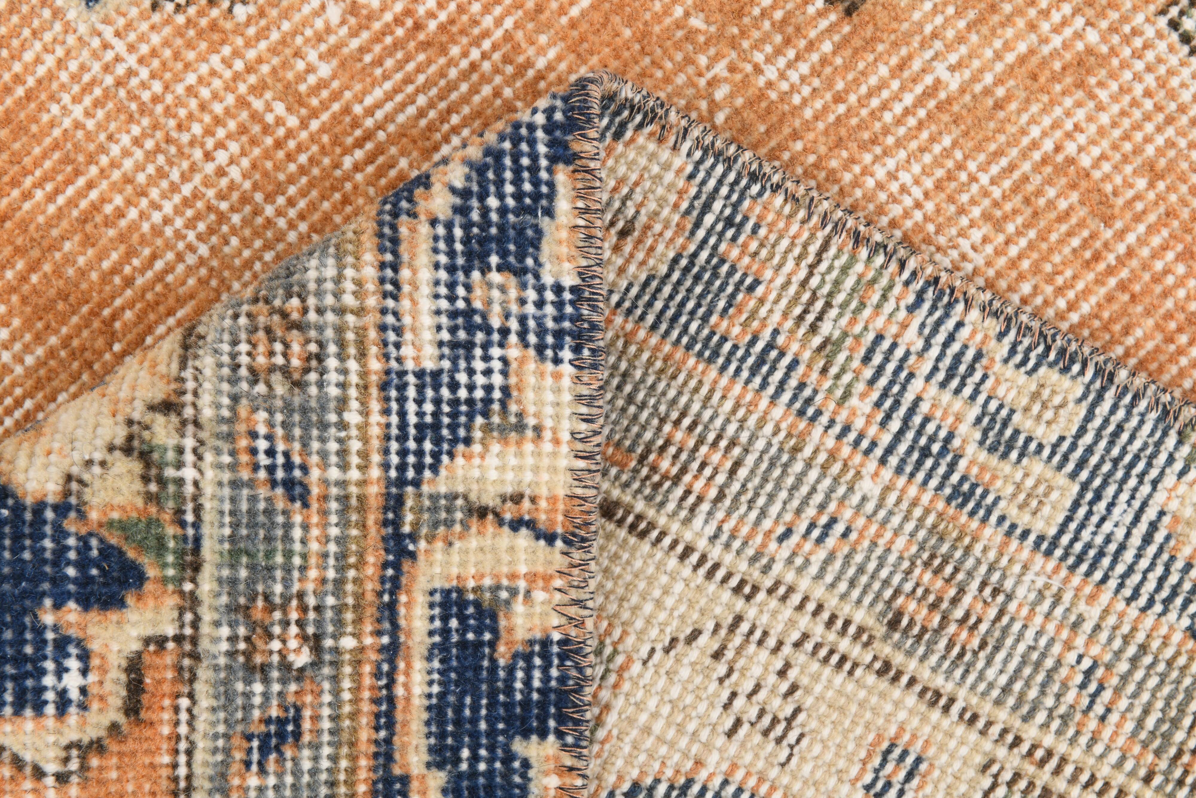 5x9 Navy Blue & Peach Oriental Persian Rug, 168x284Cm