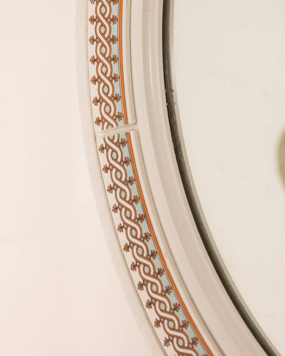 Vintage 70's wall mirror decorated carrara matta design