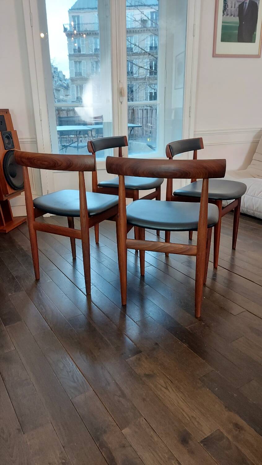 “Roundette” chair and extendable table set stamped Frem Røjle by designer Hans Olsen - 1962