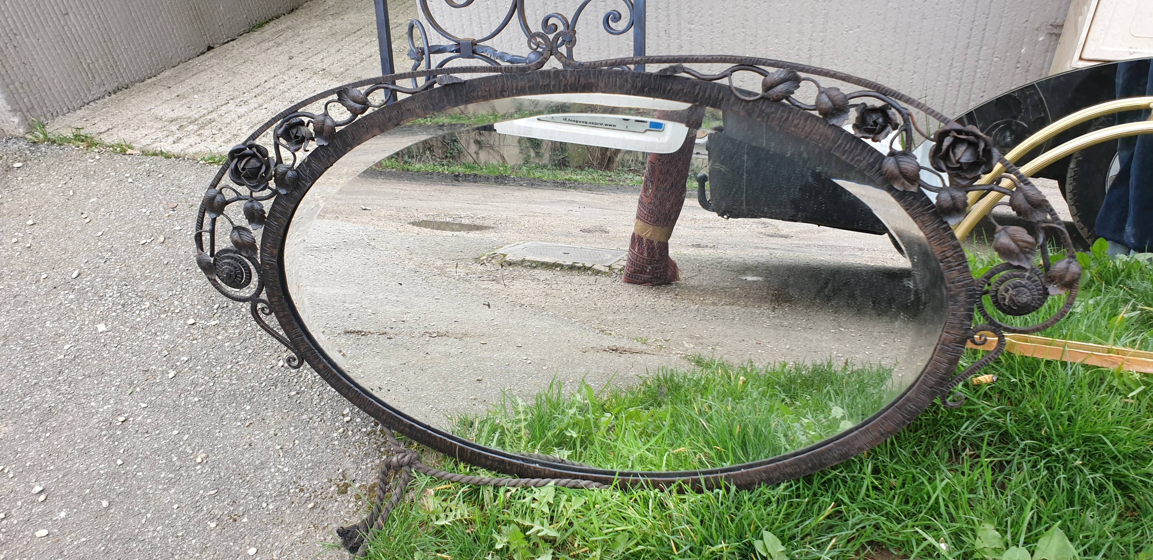 Miroir ovale art déco 57x101cm