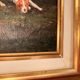 Oil Painting on Wood Panel with Golden Frame, English Hunting Dog