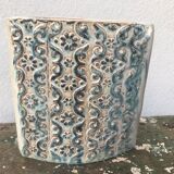 Vintage ceramic vase, decorated relief