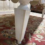 Painted wood coffee table with a distressed finish.