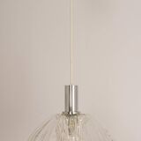Large glass tulip-shaped pendant light by Cosack, Germany, 1970s.