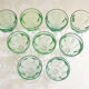 Set of nine glasses on foot in cut glass
