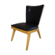 Cocktail armchair of the 50s in wood and black imitation