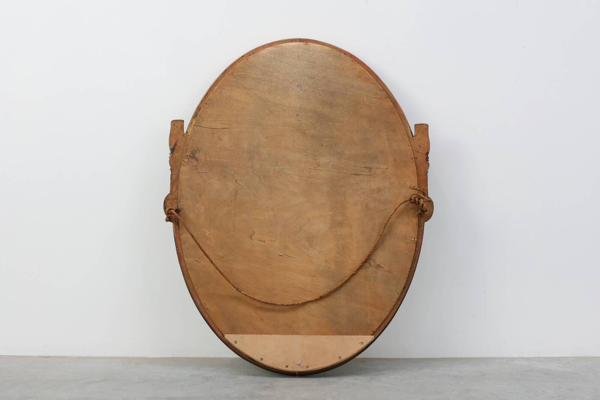 French oval gilded oak  carved art deco mirror, ca. 1925