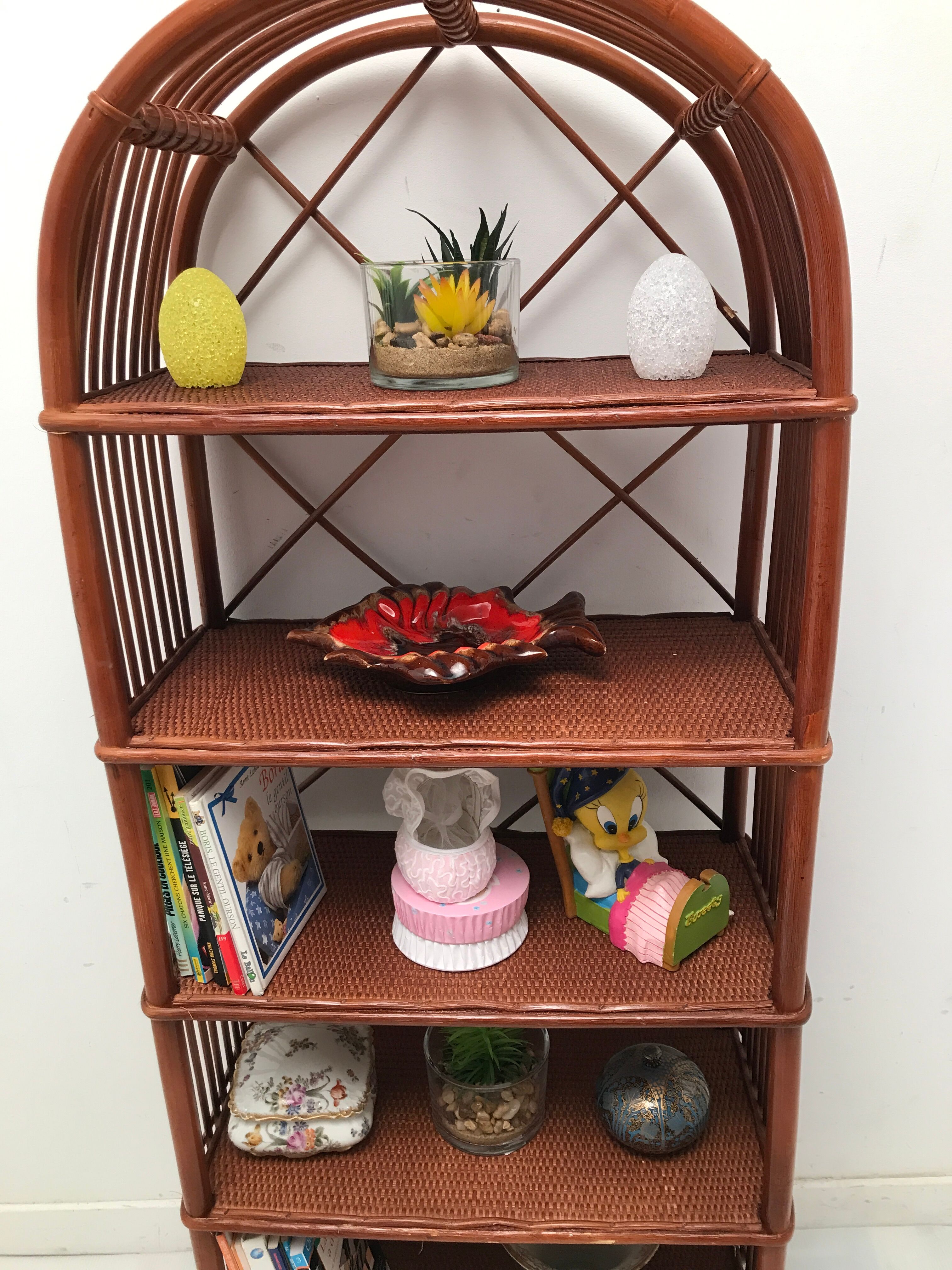 Bamboo shelf and cannage 60s