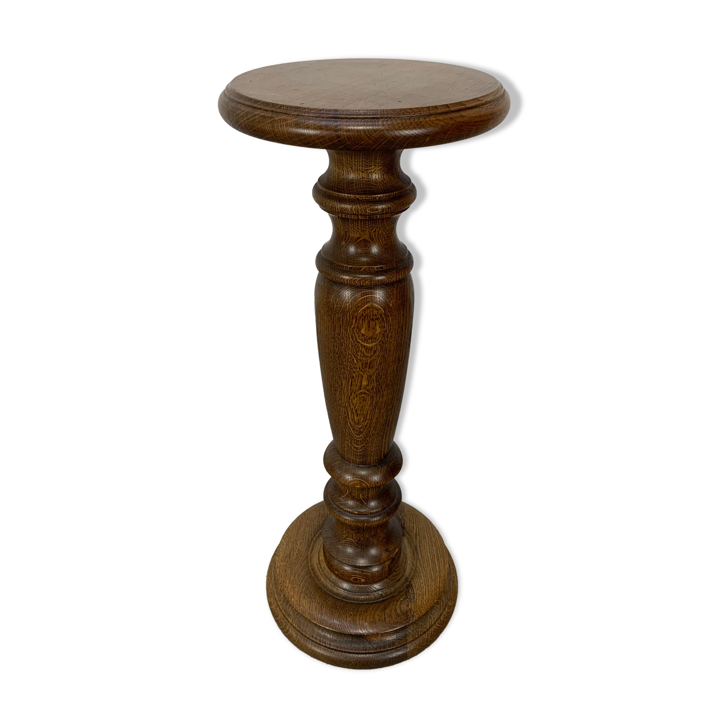 Turned wood pedestal column