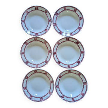 6 Badonviller soup plates