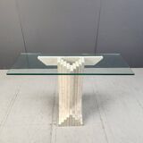 Vintage travertine console table in the manner of Carlo Scarpa , 1970s