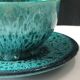 Turquoise Vallauris Braided Ceramic Cup and Saucer by Marius Giuge