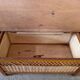 Vintage wood and rattan toy chest bench