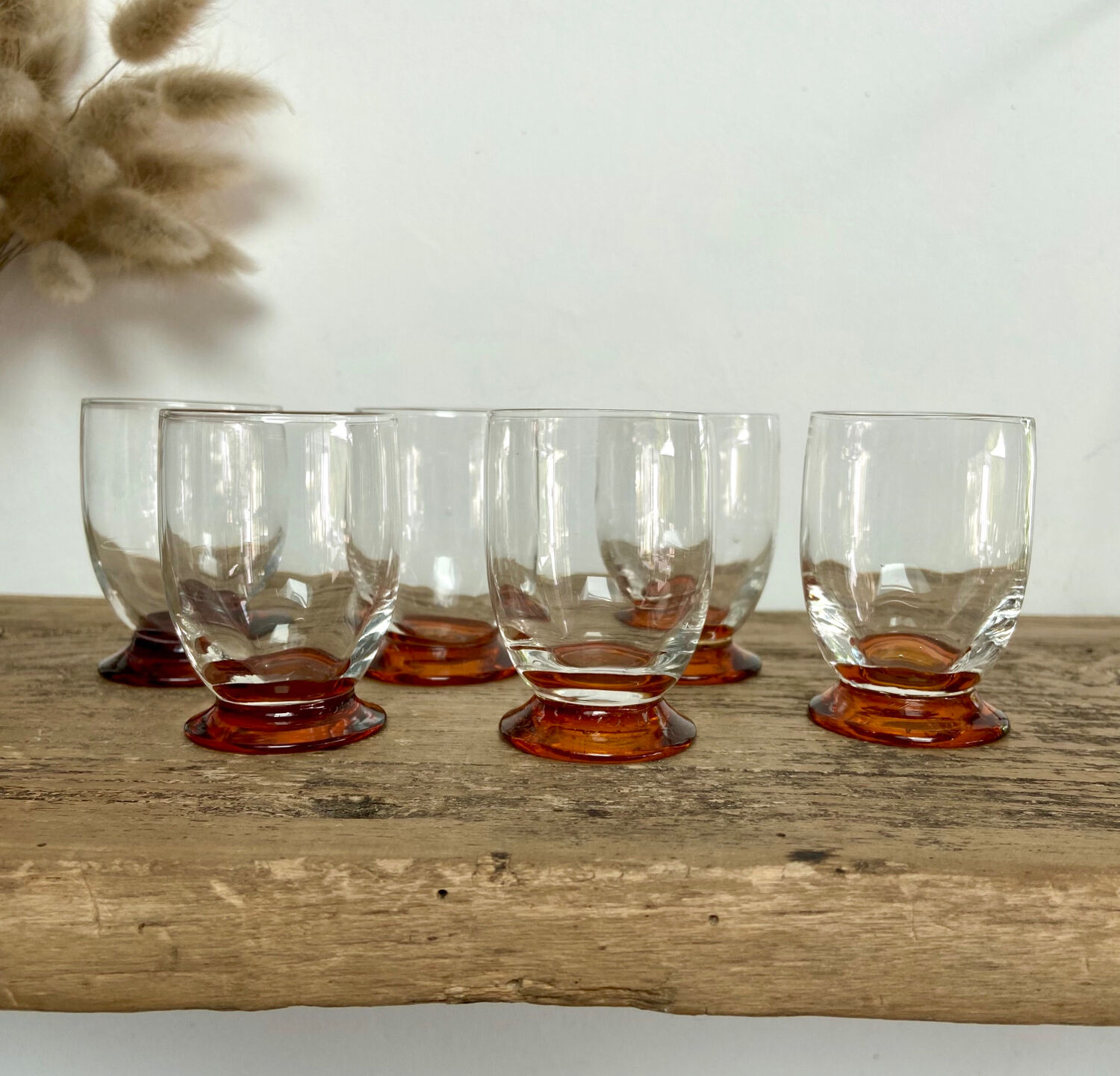 6 vintage liquor glasses