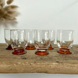 6 vintage liquor glasses