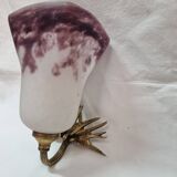 Glass paste wall light, bronze swallows