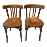 Pair of wooden bistro chairs