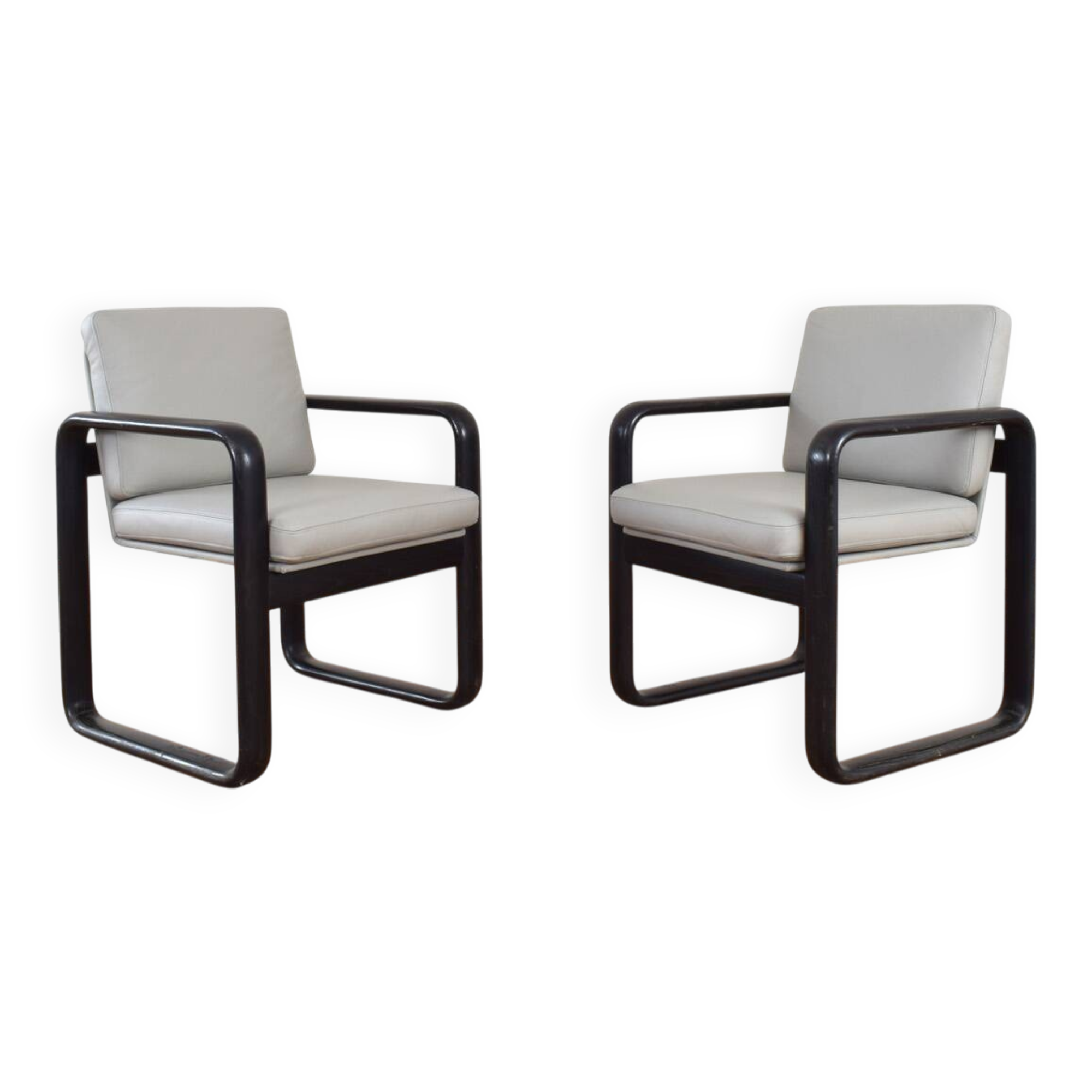 Mid-Century Leather Lounge Chairs by Burkhard Vogtherr for Rosenthal, 1970s
