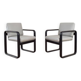 Mid-Century Leather Lounge Chairs by Burkhard Vogtherr for Rosenthal, 1970s