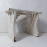Old small white bench vintage step