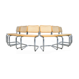 Six Cesca tubular frame cantilever dining chairs by Fasem, Italy 1999