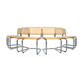 Six Cesca tubular frame cantilever dining chairs by Fasem, Italy 1999