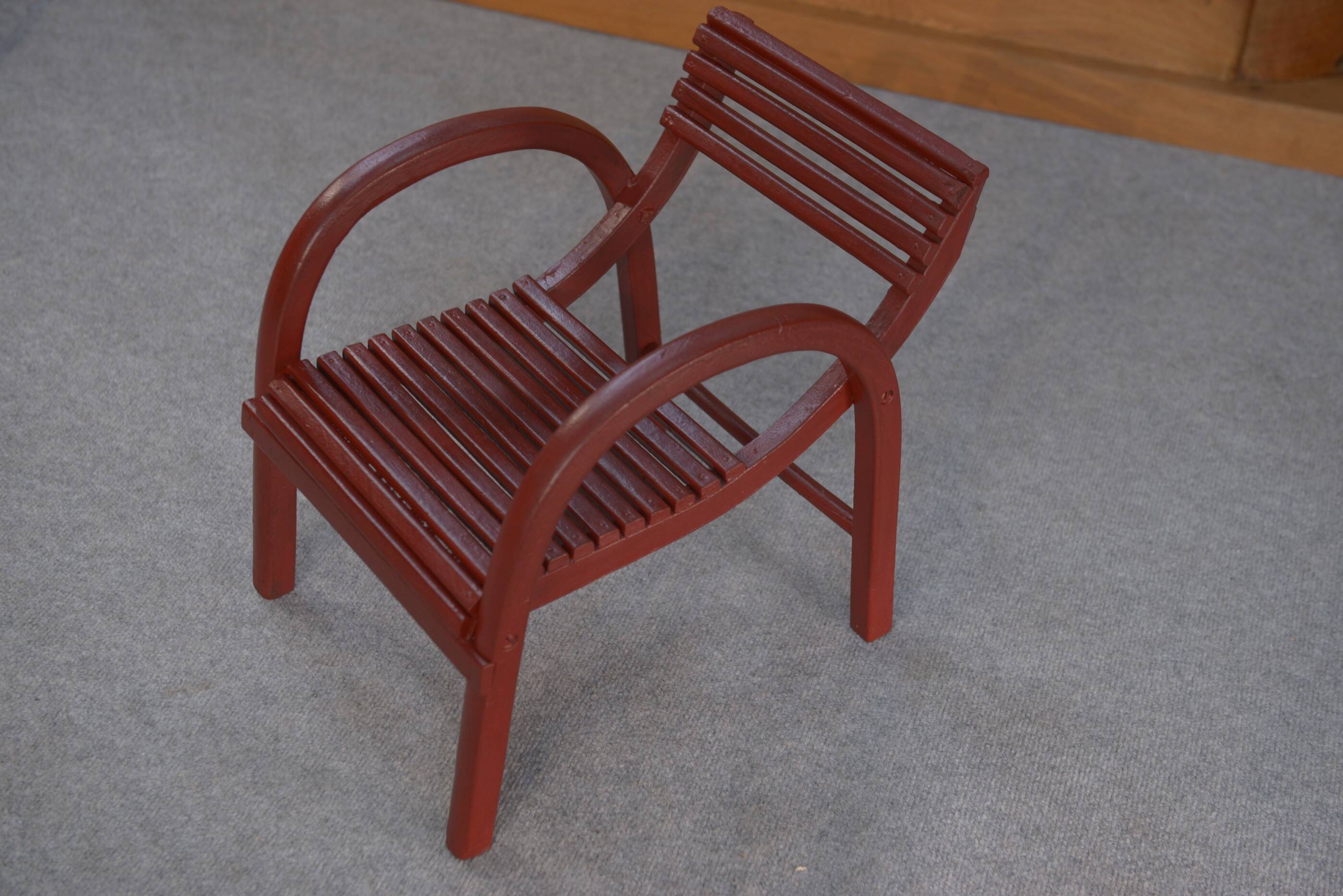 BAUMANN 1930s theatre red bentwood children's chair