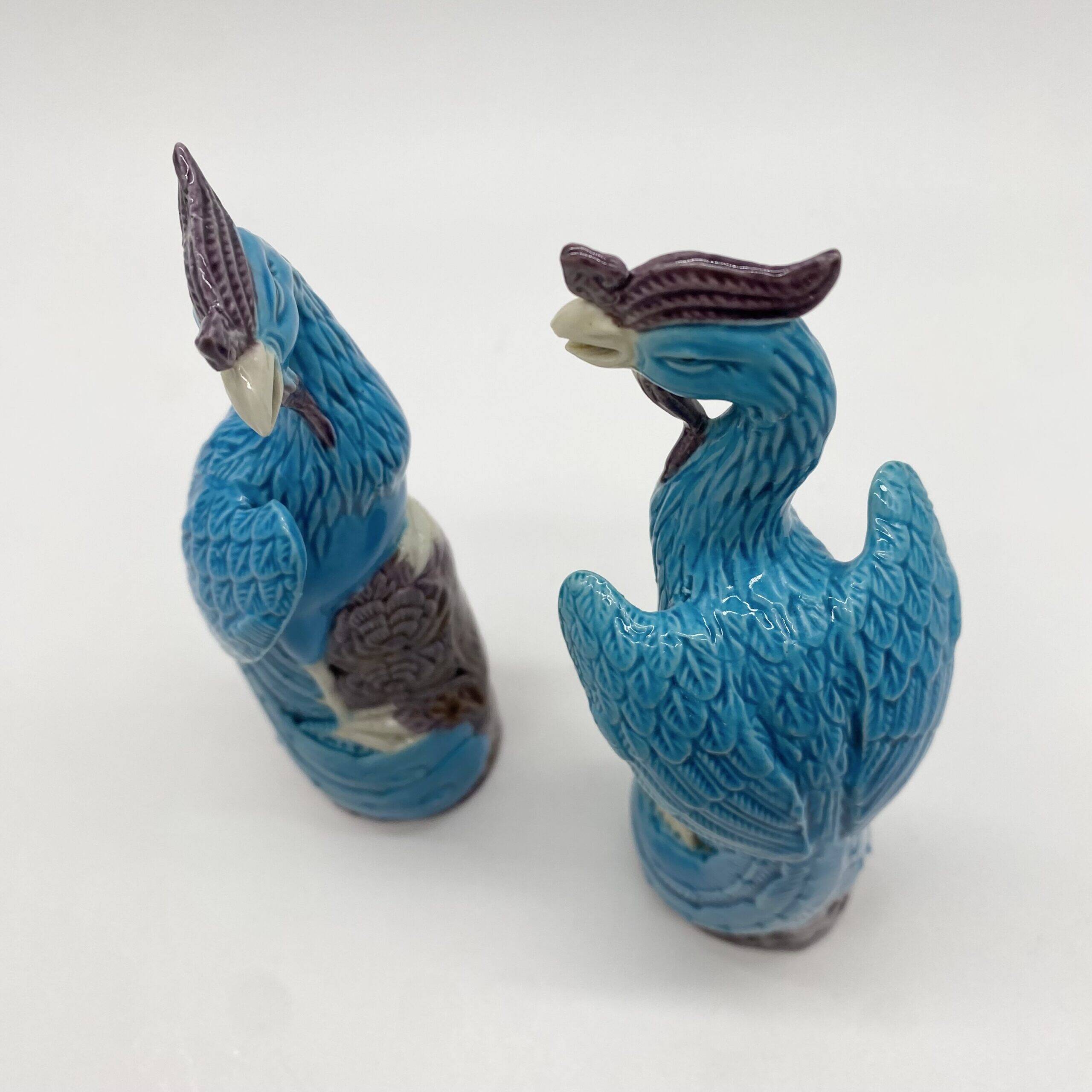 Pair of Chinese "phoenix" fine porcelain, 20th century.