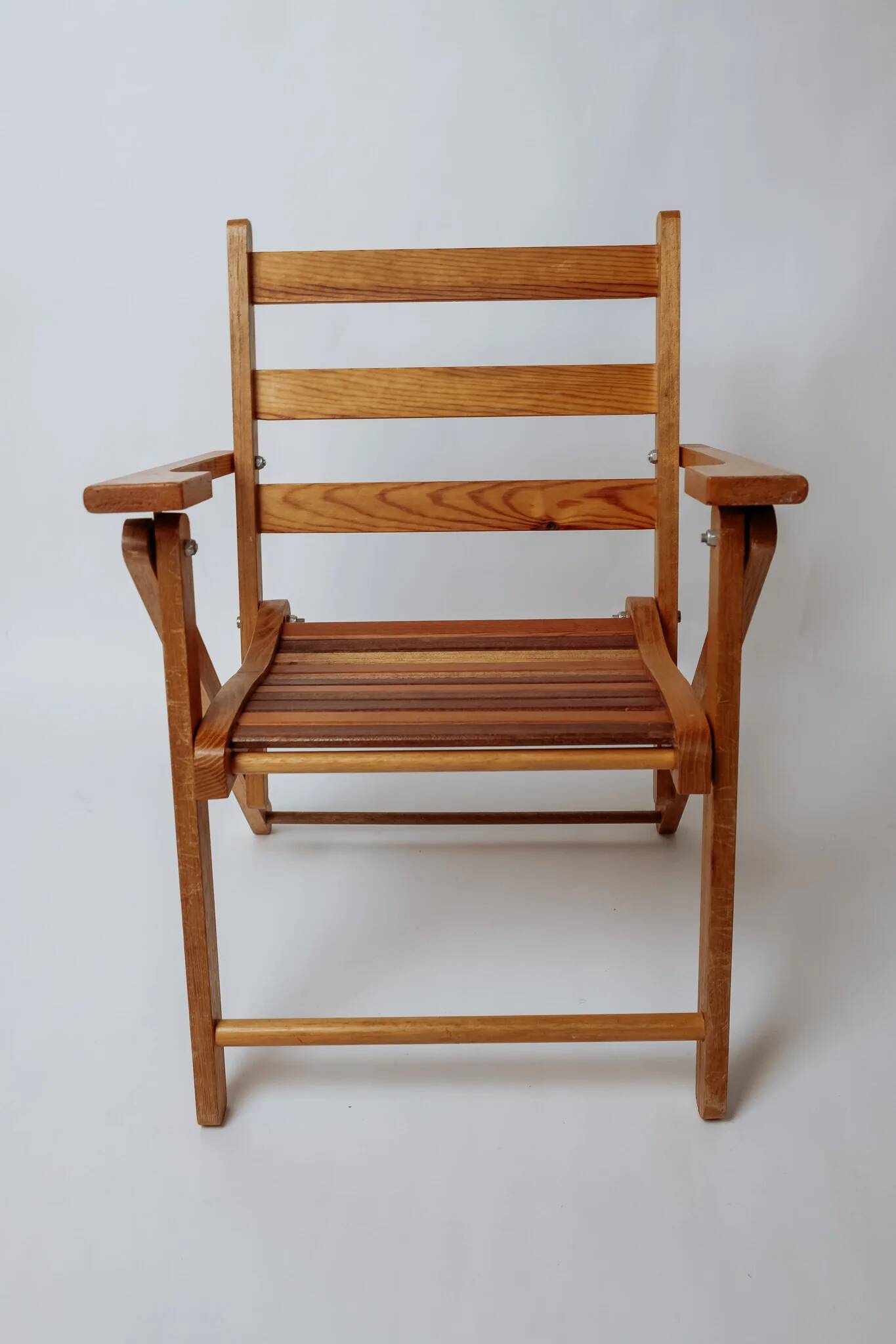 Vintage folding teak chair for children