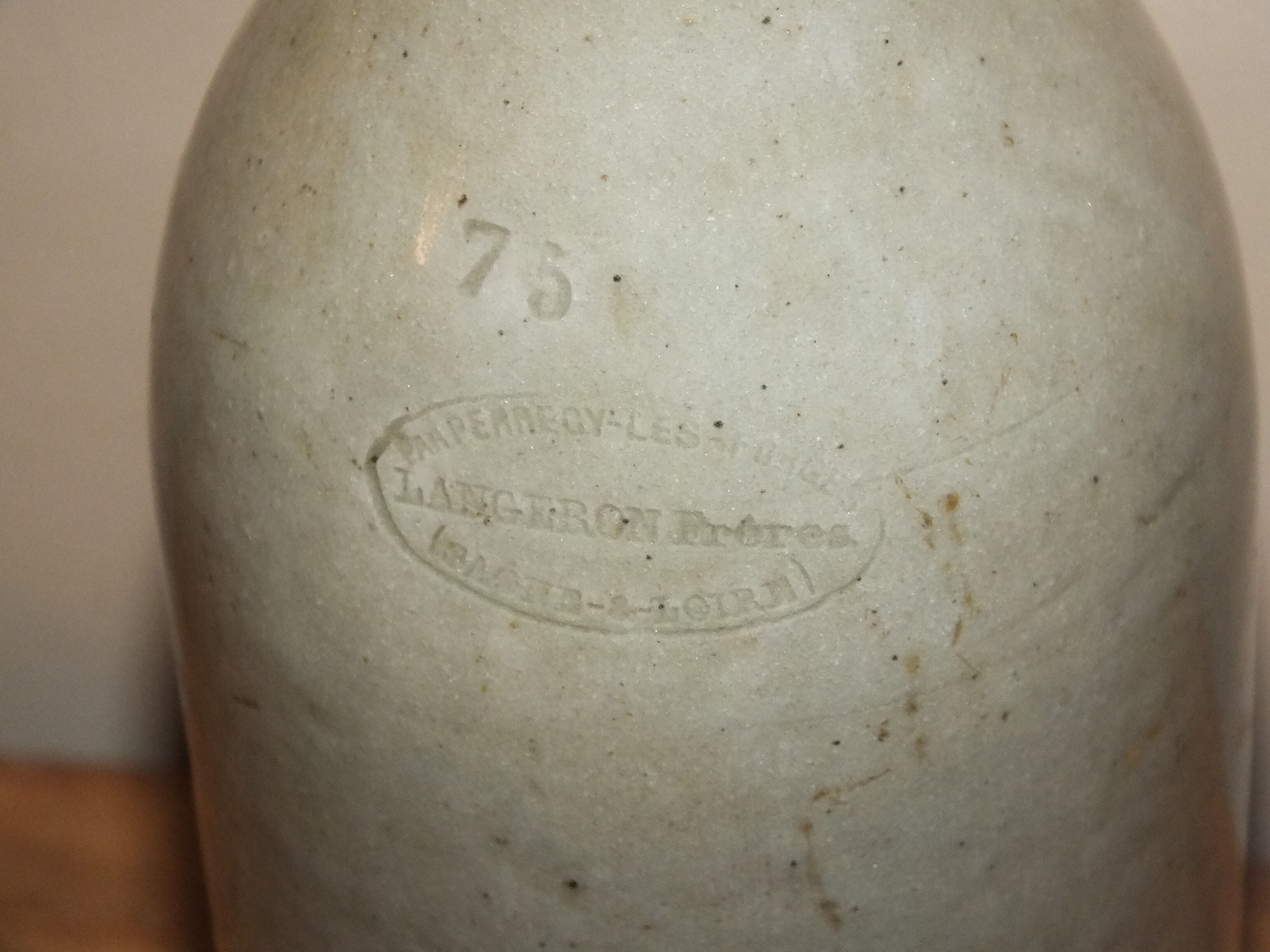 Old bottle in glazed clay of Saône et Loire